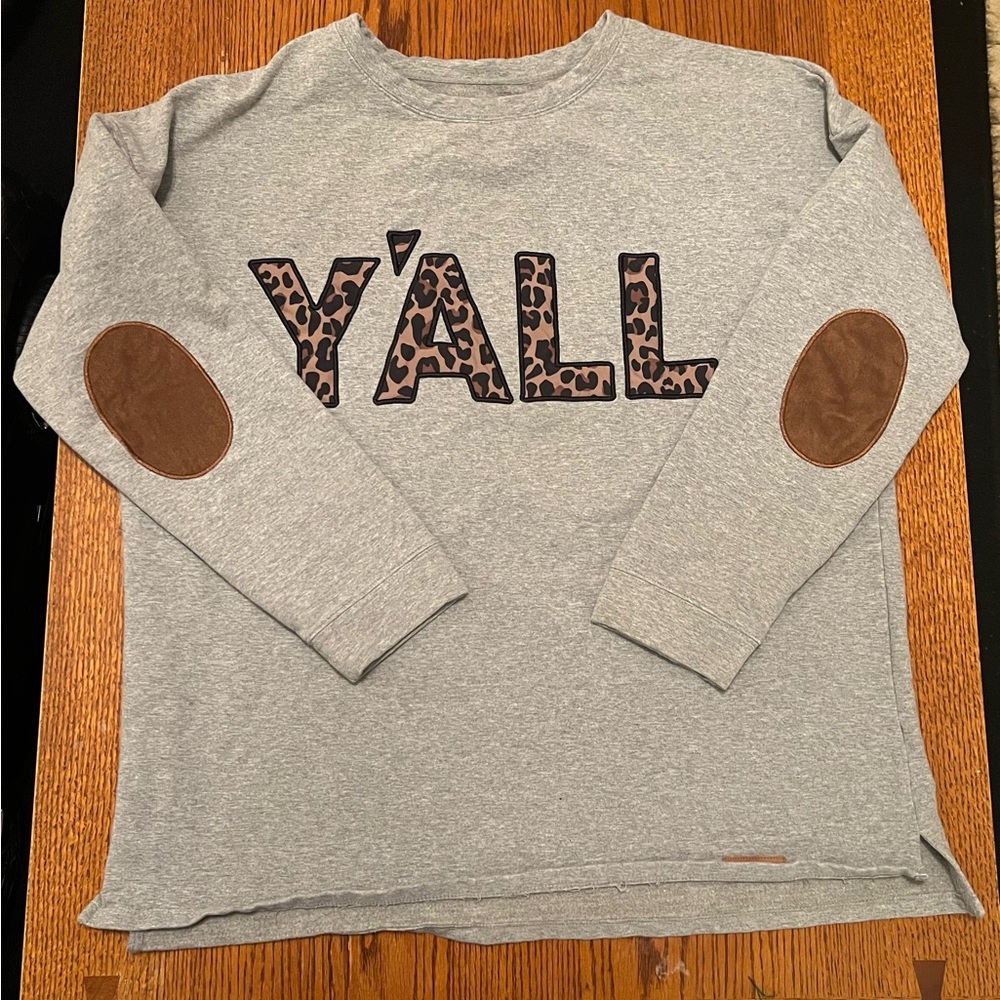 Marley Lilly Cheetah Y’all Sweatshirt Size L/XL